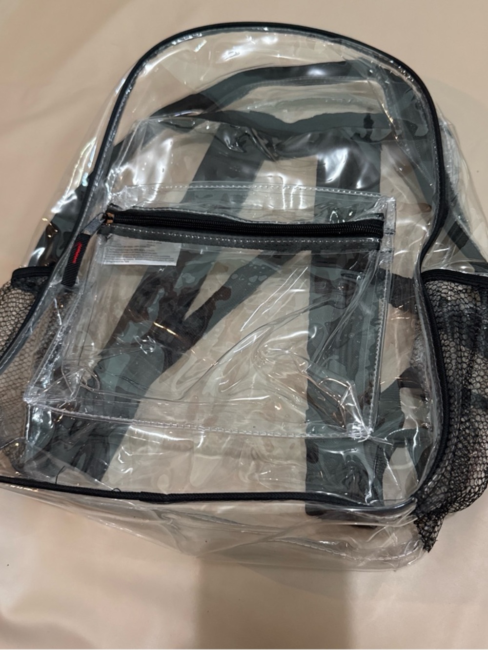 OtterBox Clear PVC Backpack with Black Trim and Mesh Pockets